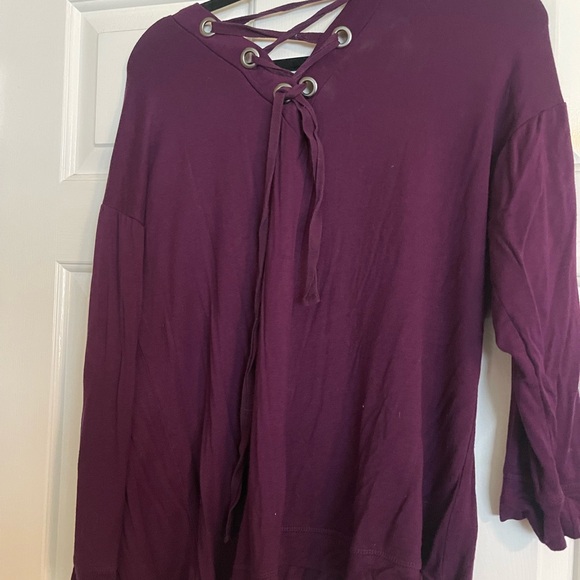 Westport Plum Lace Long Sleeve Top - Picture 4 of 5